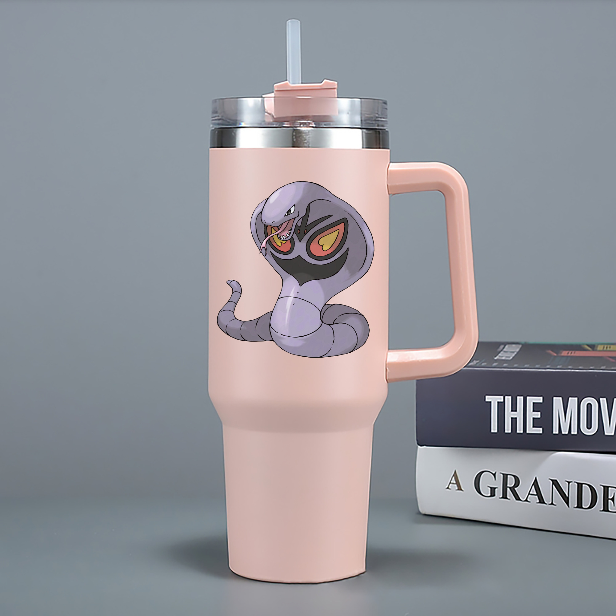 （画像用） ポケットモンスター Pokémon 1200mL車用タンブラー - クリスタルステッカー（プラスチックストロー付き）